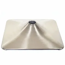 Mendler Fußteller Fußplatte Fuß für Barhocker Barstuhl Drehstuhl Esszimmerstuhl, rechteckig Metall gebürstet Ø 37,5cm