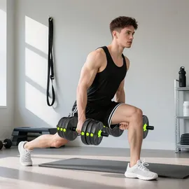 sportnow Hantelset verstellbar 20 kg Kurzhanteln grün