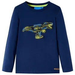 Kinder-Langarmshirt Marineblau 140