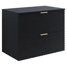 Badplaats Waschbeckenunterschrank Borneo 2 Schubladen 80 x 63 cm Matt Schwarz