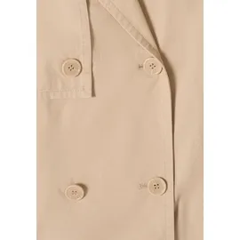 Cecil CECIL, Damen, Gr. XXL (46), beige (crispy camel), Web, Obermaterial: 100% Baumwolle. Futter: 100% Polyester, unifarben, lässig geschnitten hüftlang, V-Ausschnitt, Jacken Outdoorjacke, mit Reverskragen