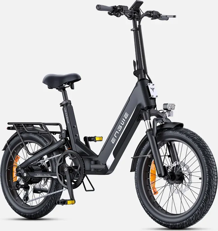 ENGWE L20 3.0 Boost E-Bike, E-Bike mit App, 48 V 13,5 Ah Akku, bis zu 135 km, Drehmomentsensor & hydraulische Bremsen, 20 x 3,0 Reifen, 2 Stunden Ladezeit – Schwarz