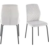 SalesFever Stuhl 2er Set Hellgrau 371374