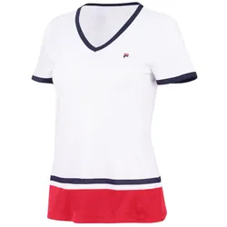 Fila Tennis-Shirt Elisabeth (V-Ausschnitt) weiss/rot Mädchen/Girls