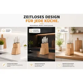 qivee Messerblock unbestückt Holz Beige