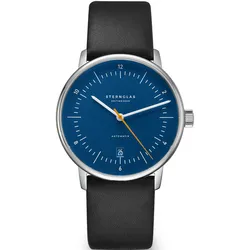 STERNGLAS - NAOS AUTOMATIK - blau - orange - Rindleder schwarz / 38MM