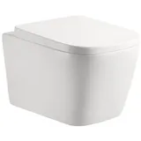 Aqva Zone AqvaCeramica Wand-Tiefspül-WC mit WC-Sitz Weiß