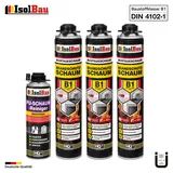 Brandschutzschaum B1 Bauschaum 3x 750ml 1x Reiniger Montageschaum Pistolenschaum
