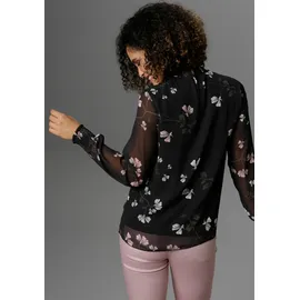 Aniston SELECTED Schlupfbluse grün/rosa/schwarz 48