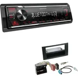 EHO Kenwood KMM-BT209 1-DIN Autoradio Bluetooth USB AUX mit Einbauset für Ford Focus II anthrazit
