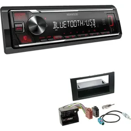 EHO Kenwood KMM-BT209 1-DIN Autoradio Bluetooth USB AUX mit Einbauset für Ford Focus II anthrazit
