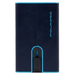 Piquadro Black Square Kreditkartenetui RFID Schutz Leder 6 cm night blue