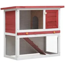 vidaXL Kleintierkäfig Kaninchenstall 45 x 45 x 80 cm rot