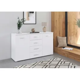 Rauch Pure by Aditio Kombikommode Kommode, Sideboard, Schubkastenkommode, 2-türig, 4 Schubladen mit Softclose-Funktion