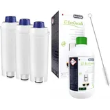 Delonghi Aqualogis AL-S002 3er-Set, EcoDecalc 500ml Entkalker 1er-Bürste AQ-434 - Schwarz