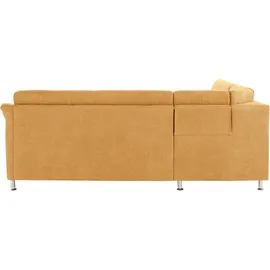 sit&more Ecksofa »Cardoso L-Form« mit Federkern, wahlweise mit Bettfunktion und Schubkasten gelb