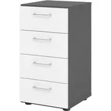 bümö smart Schubladenschrank 40 x 74,8 x 42 grau/weiß