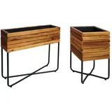 Mendler HWC-L25 2er-Set 40 x 40 x 20 cm Braun