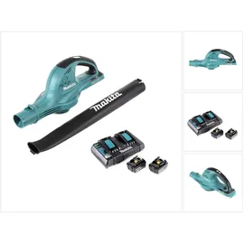 Makita DUB 361 PM 2x 18 V / 36 V Akku Laubbläser Gebläse + 2x BL 1840 B 4 Ah / 4000 mAh Akku + Makita DC 18 RD 2-fach Ladegerät