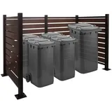 Proregal Mülltonnen-Zaun 130 x 206 x 110 cm braun