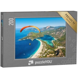 puzzleYOU Puzzle Gleitschirmflug über der Blauen Lagune in Oludeniz, 200 Puzzleteile, puzzleYOU-Kollektionen Sport