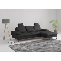 Ecksofa SIT & MORE "Morris L-Form, inkl. Sitztiefenverstellung", schwarz, B:275cm H:82cm T:171cm, Sofas, wahlweise mit Armteilverstellung, Bettfunktion & Bettkasten