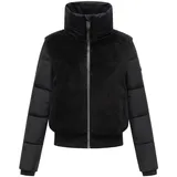 Navahoo Damen, Teddy-Fleecejacke warme Winterjacke mit hohem Kragen Teddyzone 14 Black Gr. XL - XL