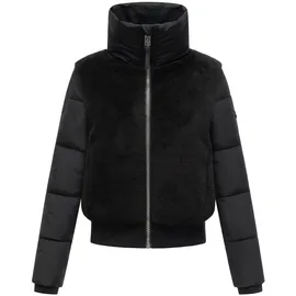 Navahoo Damen, Teddy-Fleecejacke warme Winterjacke mit hohem Kragen Teddyzone 14 Black Gr. XL - XL