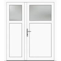 Zweiflügelige Nebeneingangstür "ANTONIA-M" 74 mm asymmetrisch Weiß RAL 9016 beidseitig innen öffnend DIN links