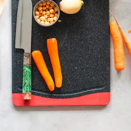 Westmark Schneidbrett, 36,5 x 25 cm, schwarz/rot