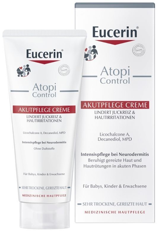 Eucerin® AtopiControl Akutpflege Creme – Reduziert Juckreiz und lindert Rötungen und Hautreizungen bei akuten Neurodermitis Schüben