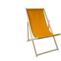 DIP-MAR - Strandstuhl - Orange | Liegestuhl Holz bis zu 120kg | 120x60cm | Strandstuhl Klappbar aus Buchenholz | Strandstuhl Holz, Sonnenstuhl