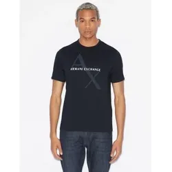 Armani Exchange für Herren. 8NZT76Z8H4Z1510 Marineblaues Strick-T-Shirt (XS), Lässig, Baumwolle, Kurzarm