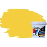 RyFo Colors Silikonharz Fassadenfarbe Lotuseffekt Trend Nektarinengelb 1l - bunte Fassadenfarbe, weitere Gelb Farbtöne und Größen erhältlich, Deckkraft Klasse 1
