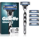 Gillette Mach3 Handstück + Rasierklingen 5 St.