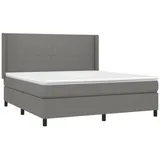 vidaXL Boxspringbett mit Matratze Dunkelgrau 160x200 cm Stoff