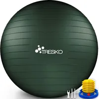 TRESKO Gymnastikball (Smaragdgrün, 75cm) mit Pumpe Fitnessball Yogaball Sitzball