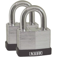 Kasp K13050D2 Vorhängeschloss 50mm gleichschließend Silber Schlüsselschloss