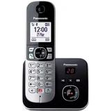 Panasonic KX-TG6861GB, Schnurlostelefos mit Anrufbeantworter, Anrufer-Identifikation, Blockierung störender Anrufe, automatische Anrufblockierung, Voll-Duplex Freisprechen, LCD-Display, Schwarz