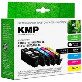 KMP PGI-570XL schwarz + CLI-571XL CMY