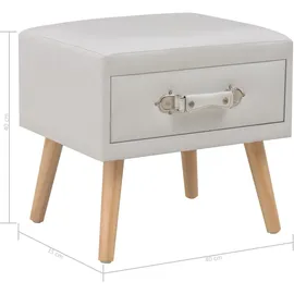 vidaXL Nachttisch Weiß 40 x 35 x 40 Kunstleder