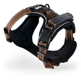 LIONTO Hundegeschirr, gepolstert, Und reflektierend Größe M, braun