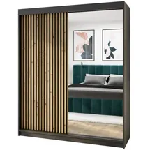 a&j möbelland Schwebetürenschrank MIT 160 x 215 x 59,5 cm Schwarz