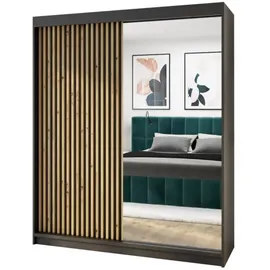 a&j möbelland Schwebetürenschrank MIT 160 x 215 x 59,5 cm Schwarz