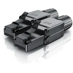 Primewire 2x Netzwerk-Adapter RJ-45 (Ethernet) zu Netzwerkkabel, Netzwerkstecker RJ45 CAT 8 - Gigabit Ethernet LAN Kabel - 40 Gbit/s, schwarz