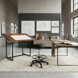 KADIMA DESIGN Arbeitshocker: Kunstleder mit Fußablage, Kunststoff-Fußkreuz, drehbar LIVORNO