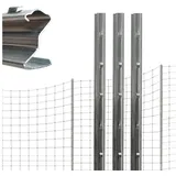 Baumarktplus Z-Profil Zaunpfosten 150 cm feuerverzinkt 20x Zaunpfähle 1.5 mm Stärke gestanzte Haken Forstprofil