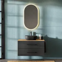 Planetmöbel Badmöbel Set LUX 90 cm mit Waschbecken 42