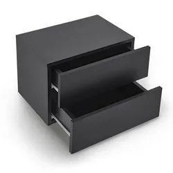 Wandschrank Nachttisch hängend - Schwarz
