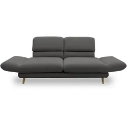 Domo collection 2-Sitzer-Sofa »Malaga« - 180x98x92cm - grau - Polyester / Acryl / Holz